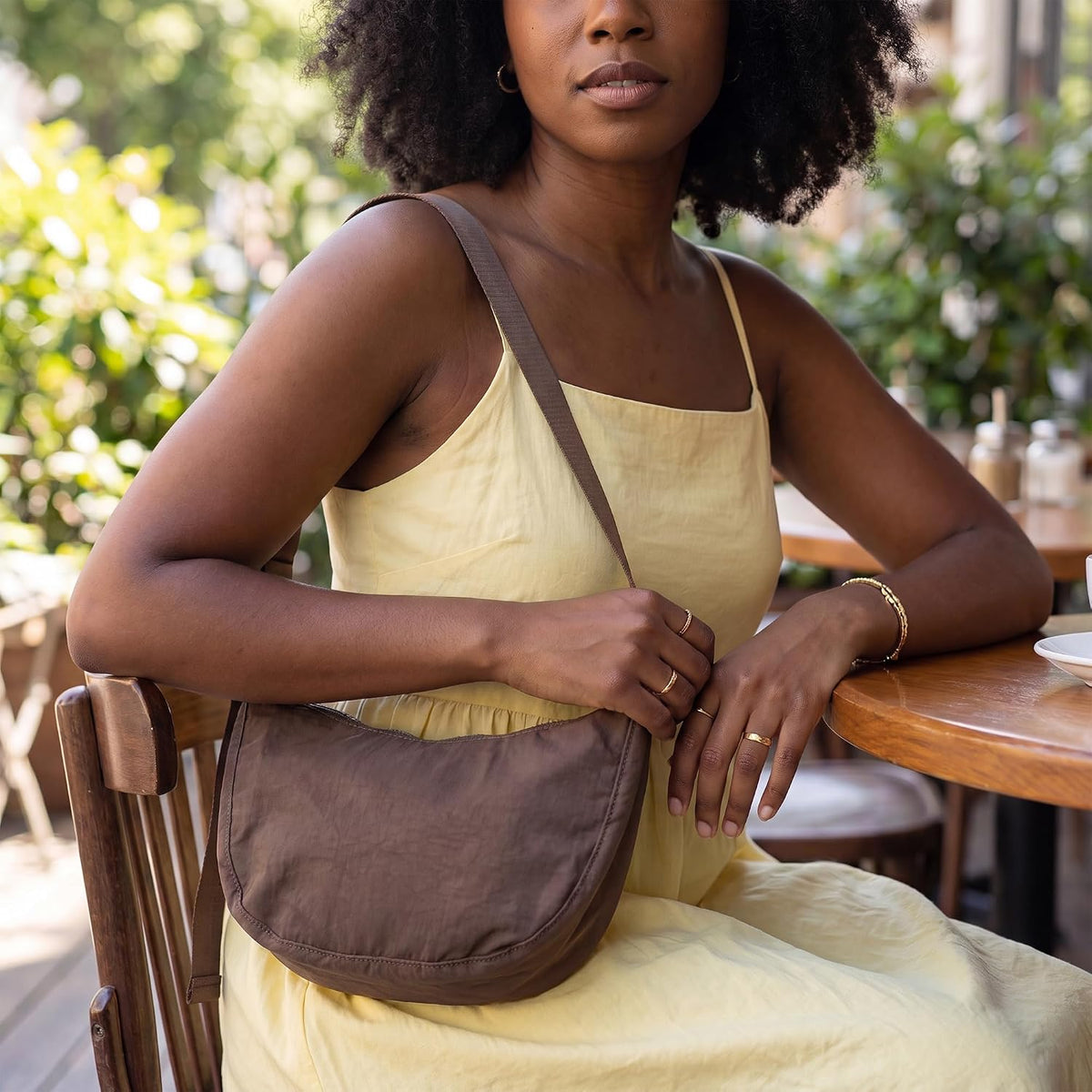Medium Nylon Crossbody Crescent Bag: Slouchy Style Shoulder Casual with Adjustable Strap