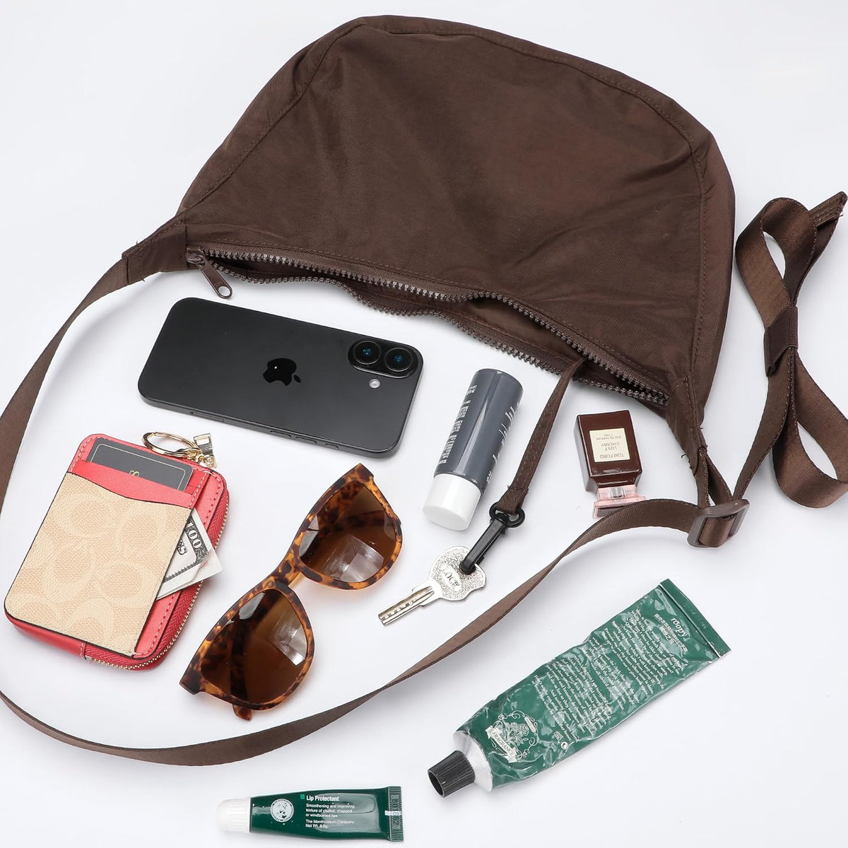 Medium Nylon Crossbody Crescent Bag: Slouchy Style Shoulder Casual with Adjustable Strap