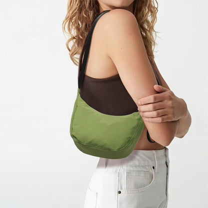 Medium Nylon Crossbody Crescent Bag: Slouchy Style Shoulder Casual with Adjustable Strap