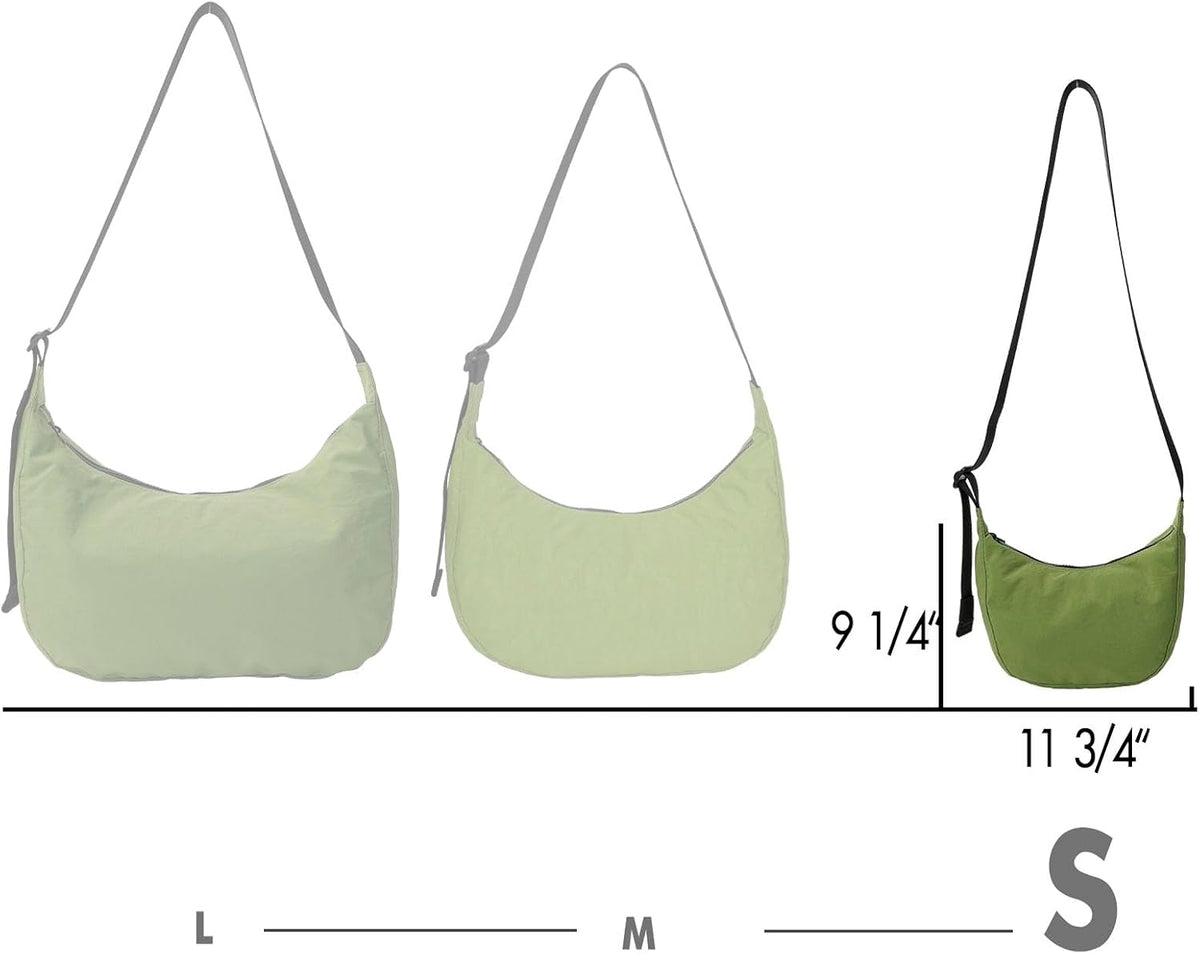 Medium Nylon Crossbody Crescent Bag: Slouchy Style Shoulder Casual with Adjustable Strap