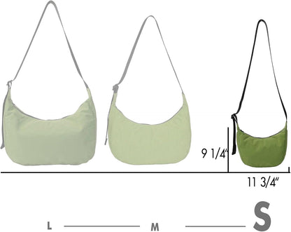 Medium Nylon Crossbody Crescent Bag: Slouchy Style Shoulder Casual with Adjustable Strap
