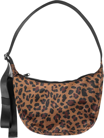 Medium Nylon Crossbody Crescent Bag: Slouchy Style Shoulder Casual with Adjustable Strap
