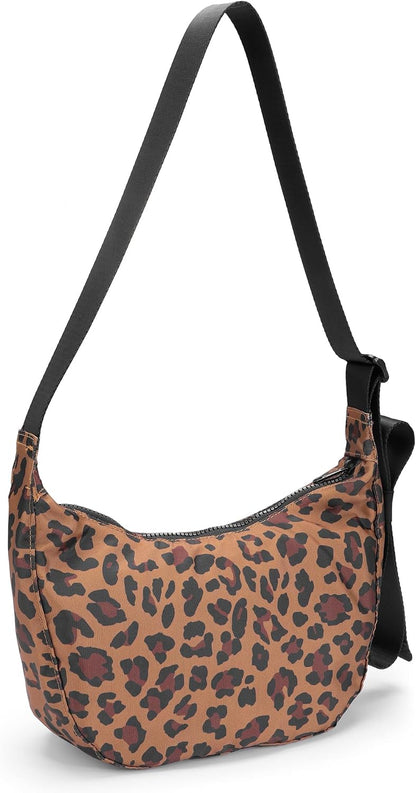 Medium Nylon Crossbody Crescent Bag: Slouchy Style Shoulder Casual with Adjustable Strap