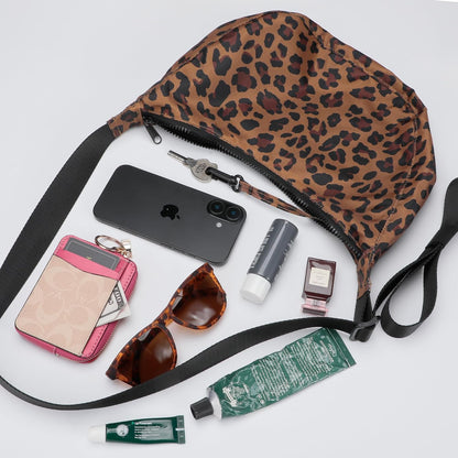 Medium Nylon Crossbody Crescent Bag: Slouchy Style Shoulder Casual with Adjustable Strap