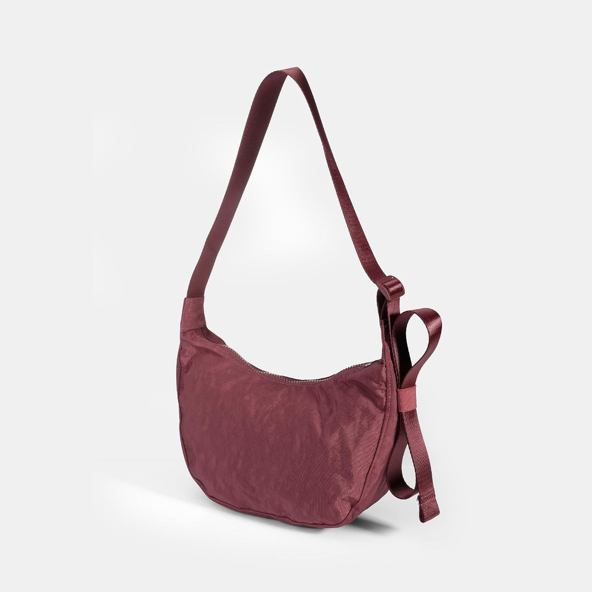 Medium Nylon Crossbody Crescent Bag: Slouchy Style Shoulder Casual with Adjustable Strap