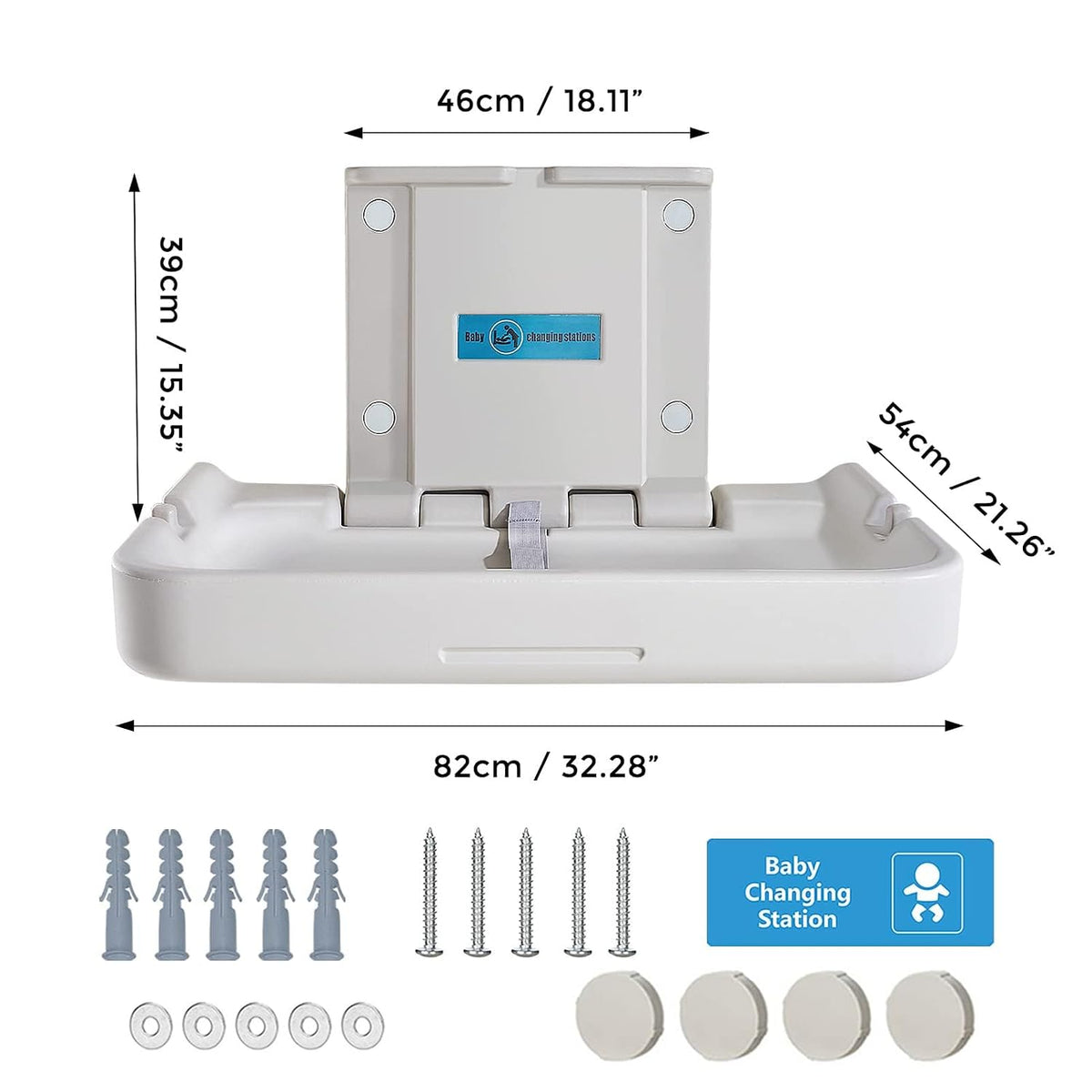Baby Changing Station Wall Mounted,Horizontal