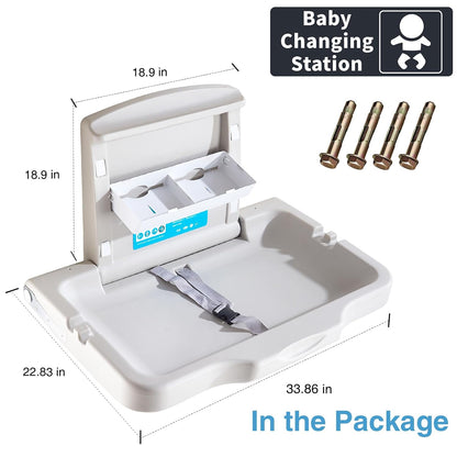 Baby Changing Station Wall Mounted,Horizontal