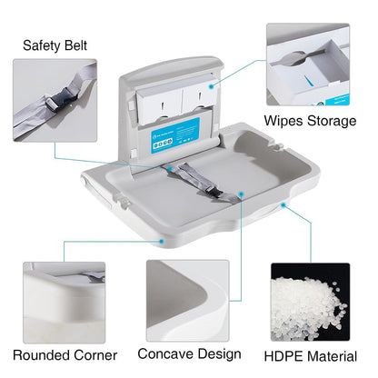 Baby Changing Station Wall Mounted,Horizontal