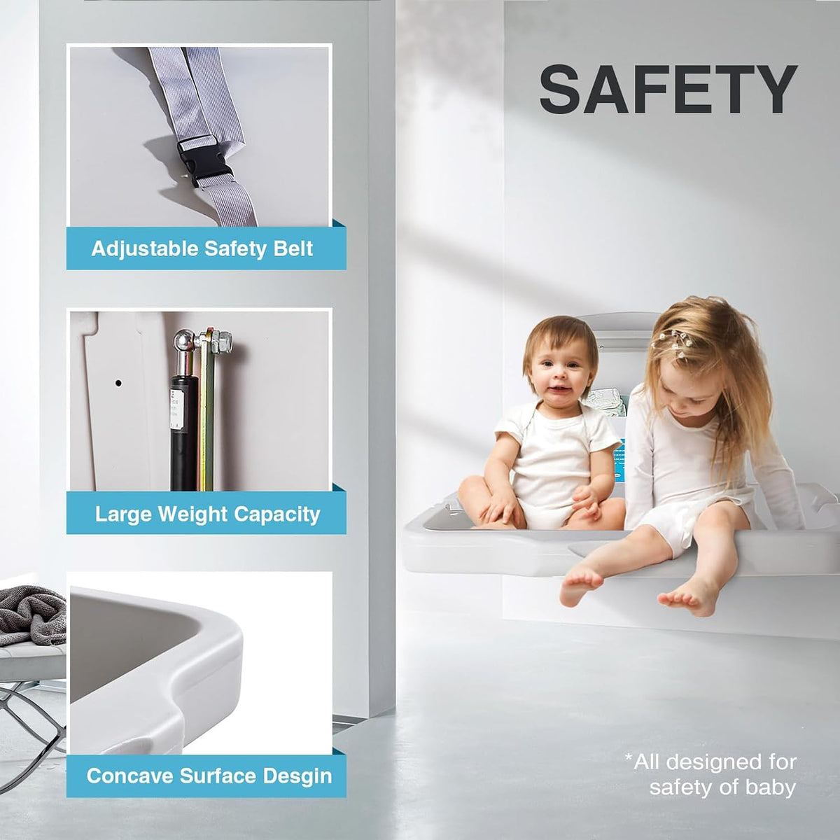 Baby Changing Station Wall Mounted,Horizontal