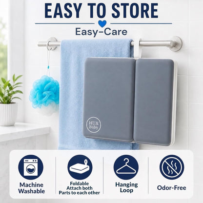 Comfortable Baby Bath Kneeler and Elbow Rest Pad Set, Non-Slip Bathtub Kneeling Pad for Bathing Baby, Bath Tub Cushion Mat, Elbow Pads, Toy Organizer Storage Pockets, Strong Suction Cups (Dark Gray)