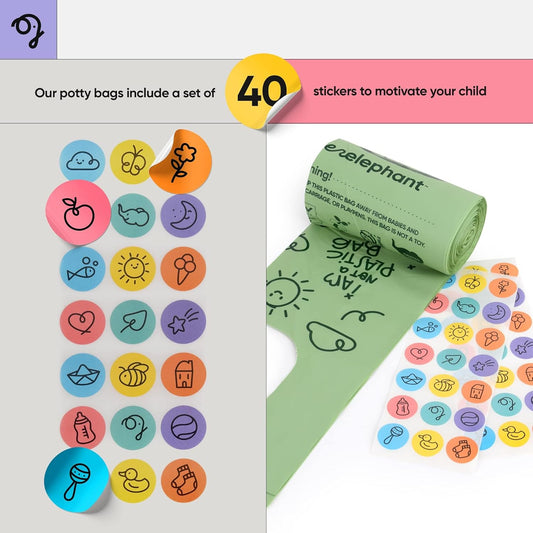 Travel Potty Bags-Potty Liners for Portable Potty,Bags for Portable Toilet,Liners Disposable Kids,Potty Training Liners Disposable