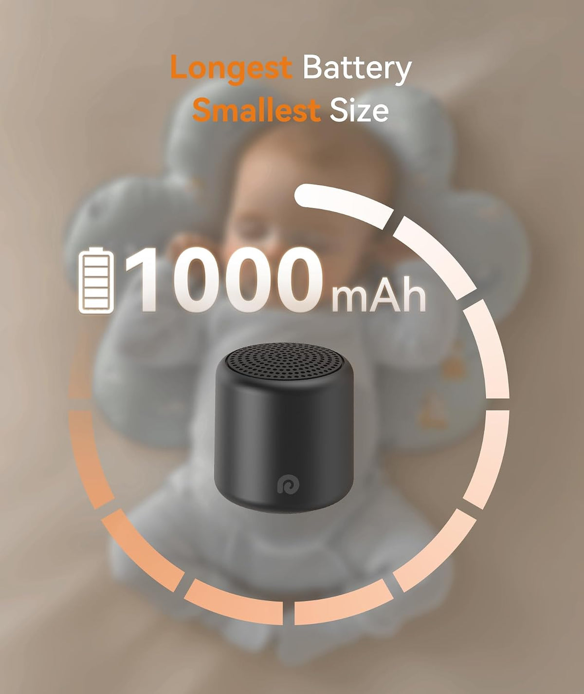Portable White Noise Machine, 1000mAh Battery, Travel Sleep, Cream