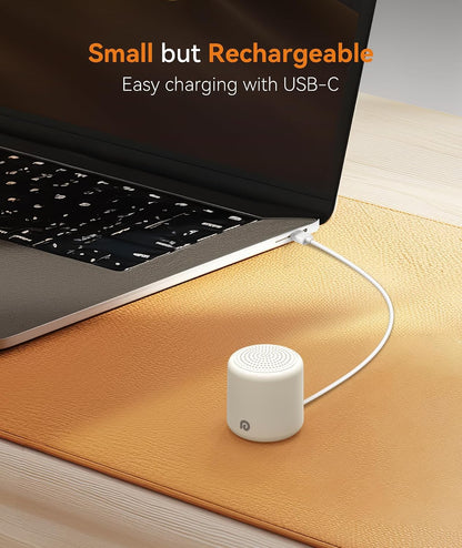 Portable White Noise Machine, 1000mAh Battery, Travel Sleep, Cream