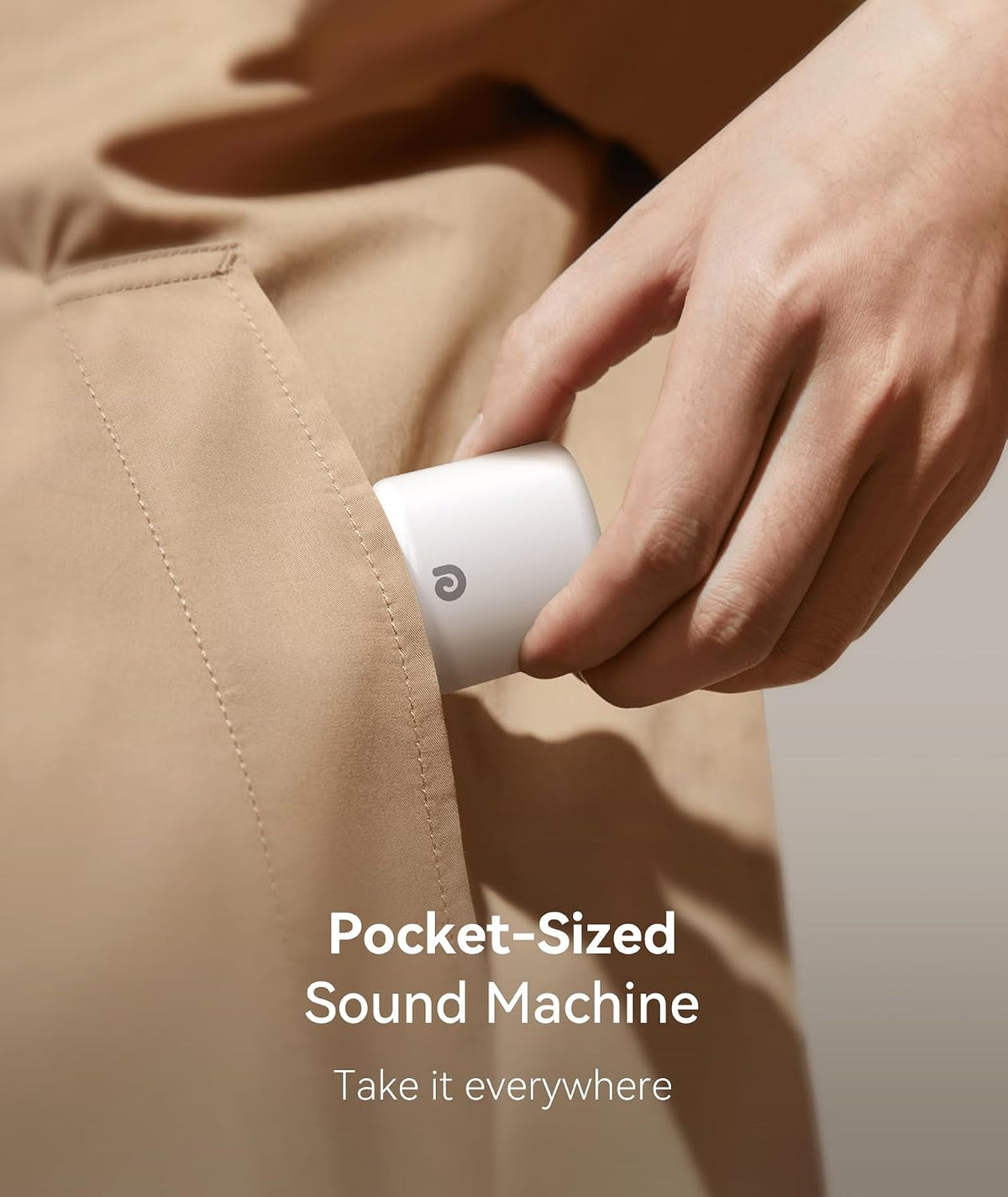 Portable White Noise Machine, 1000mAh Battery, Travel Sleep, Cream