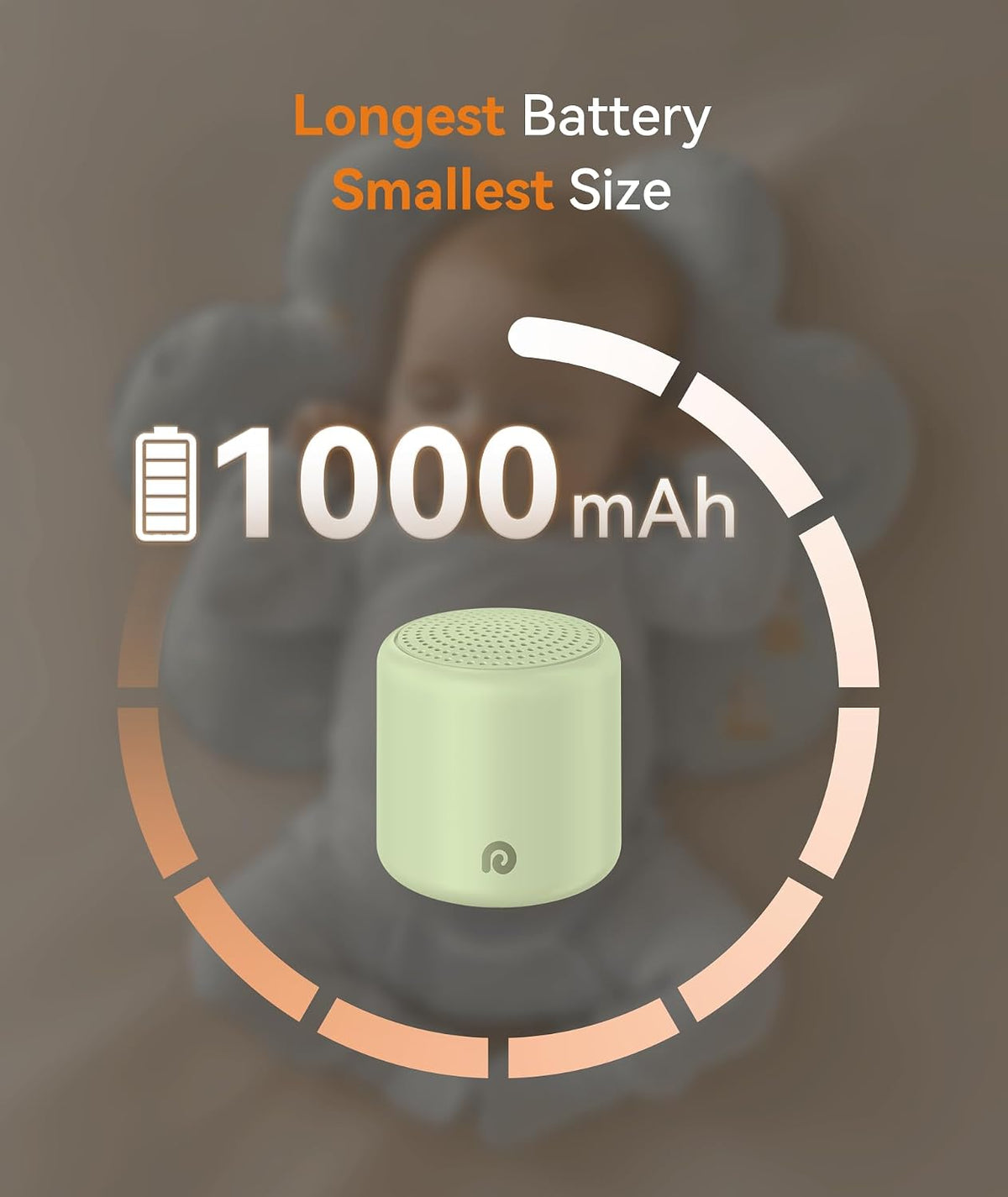 Portable White Noise Machine, 1000mAh Battery, Travel Sleep, Cream