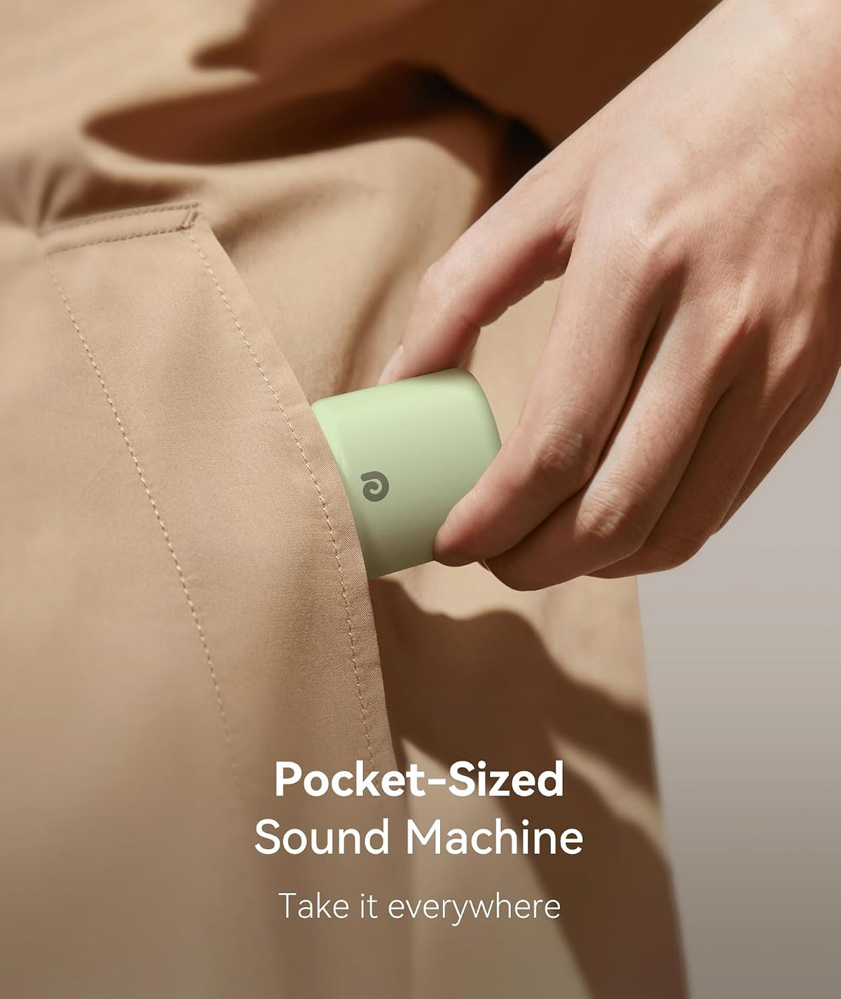 Portable White Noise Machine, 1000mAh Battery, Travel Sleep, Cream