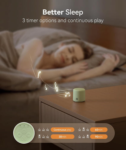 Portable White Noise Machine, 1000mAh Battery, Travel Sleep, Cream