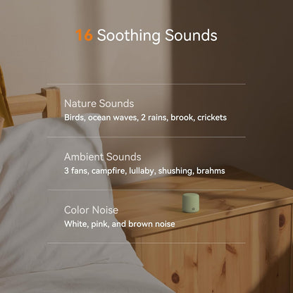 Portable White Noise Machine, 1000mAh Battery, Travel Sleep, Cream