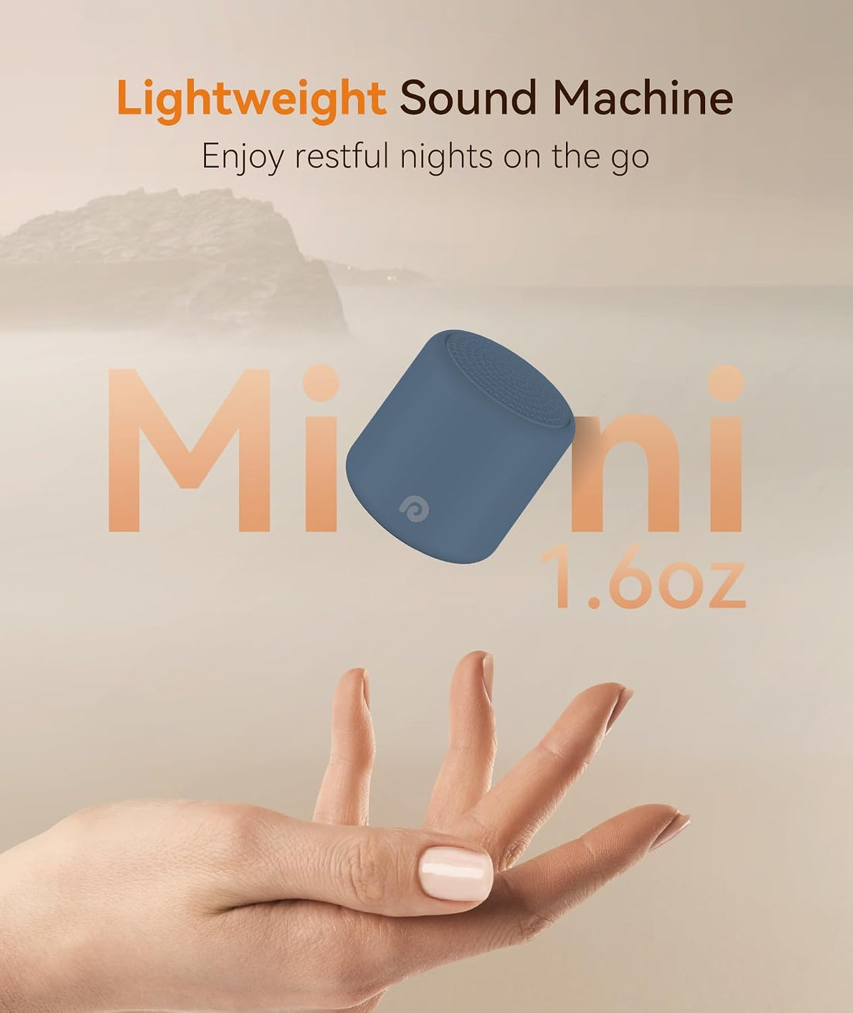 Portable White Noise Machine, 1000mAh Battery, Travel Sleep, Cream