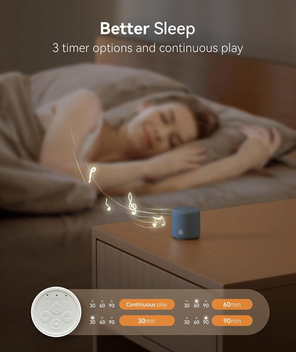 Portable White Noise Machine, 1000mAh Battery, Travel Sleep, Cream