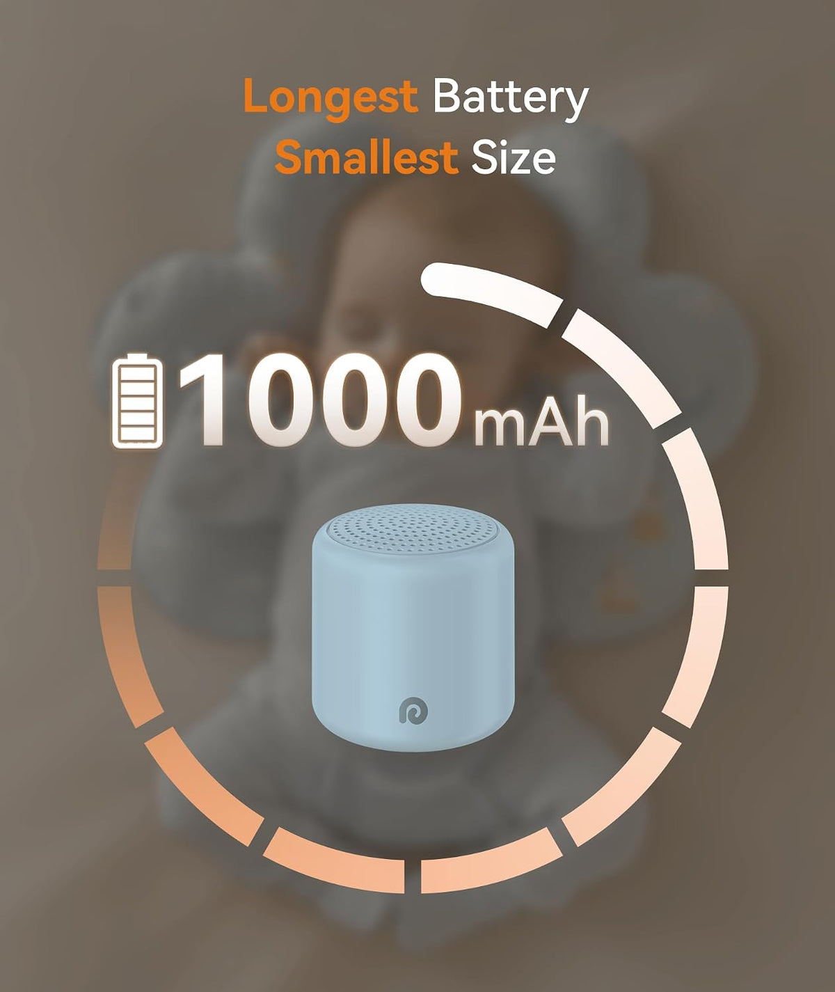 Portable White Noise Machine, 1000mAh Battery, Travel Sleep, Cream