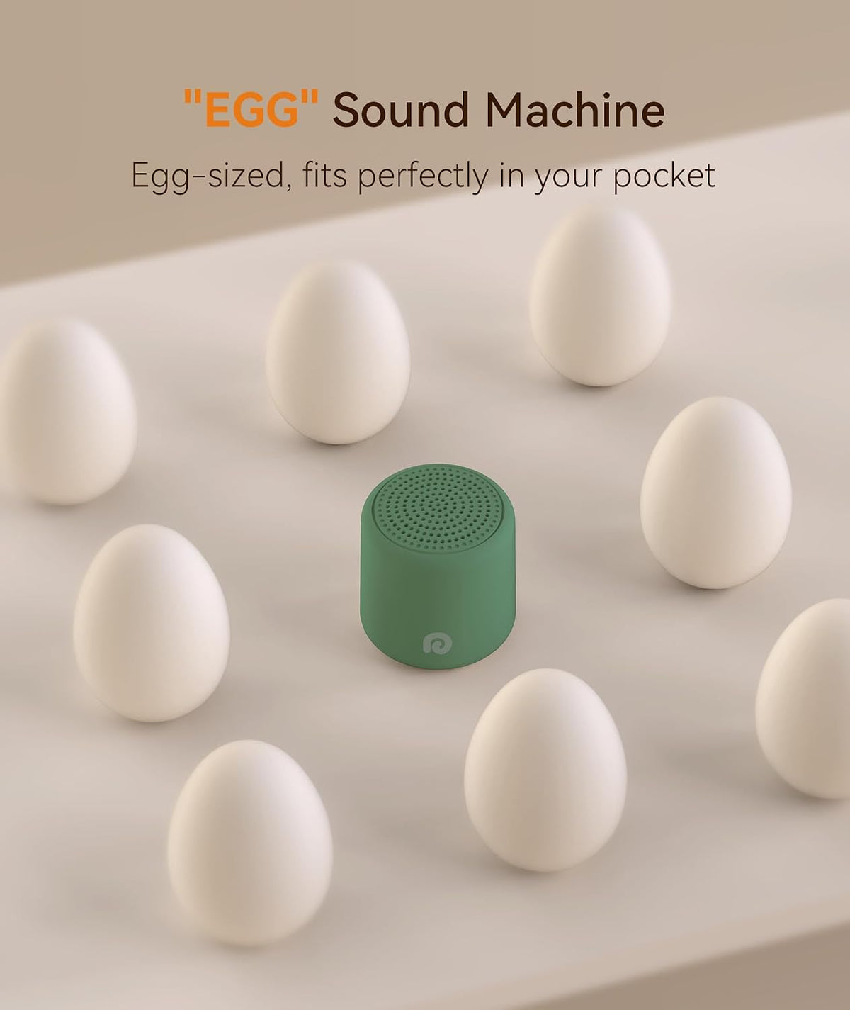 Portable White Noise Machine, 1000mAh Battery, Travel Sleep, Cream