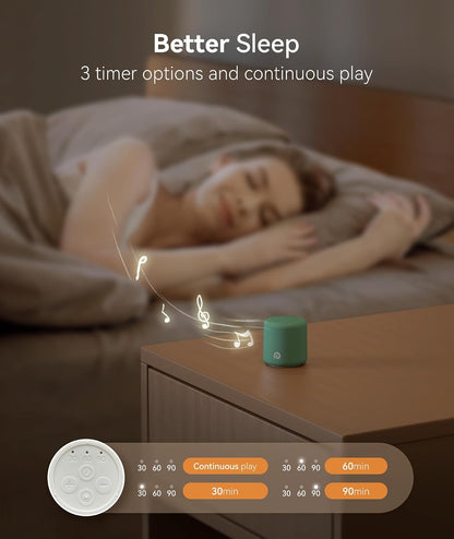 Portable White Noise Machine, 1000mAh Battery, Travel Sleep, Cream