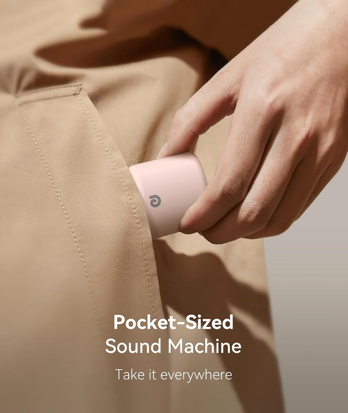 Portable White Noise Machine, 1000mAh Battery, Travel Sleep, Cream