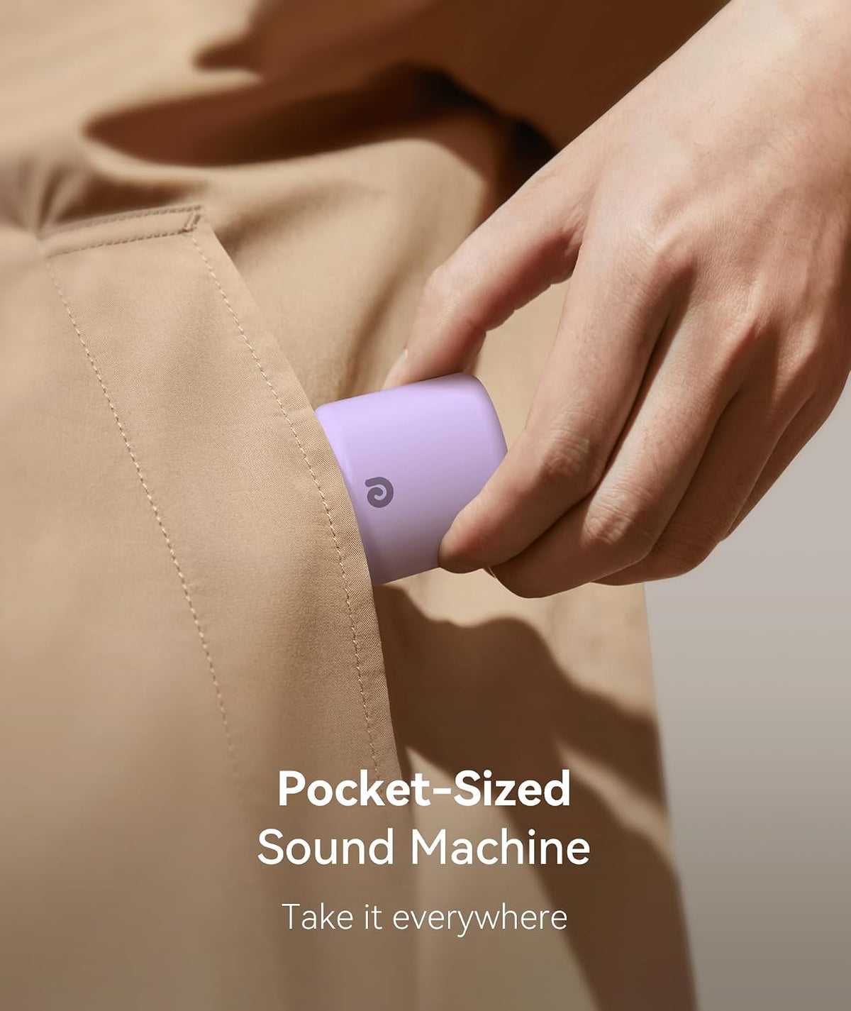 Portable White Noise Machine, 1000mAh Battery, Travel Sleep, Cream