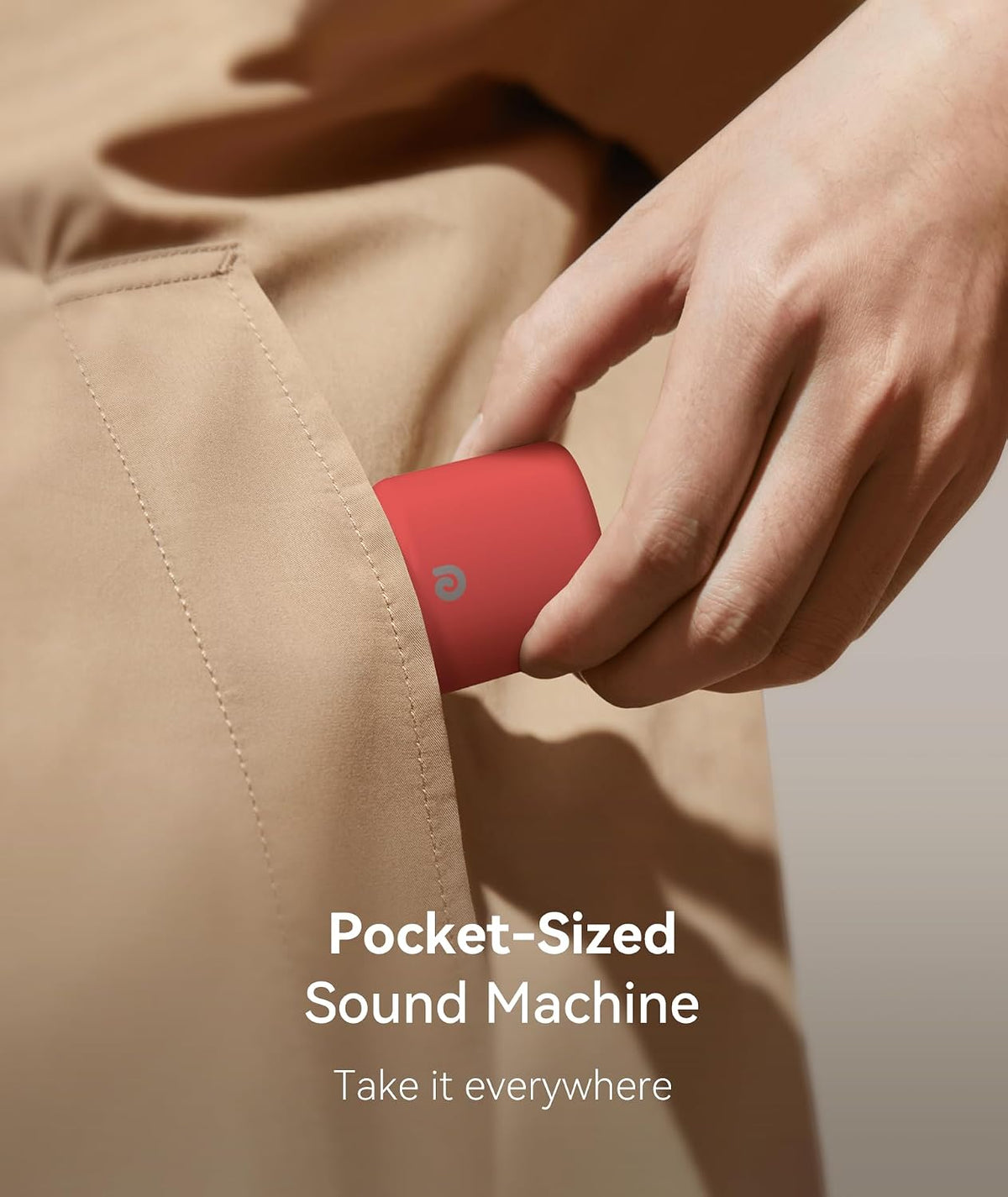 Portable White Noise Machine, 1000mAh Battery, Travel Sleep, Cream