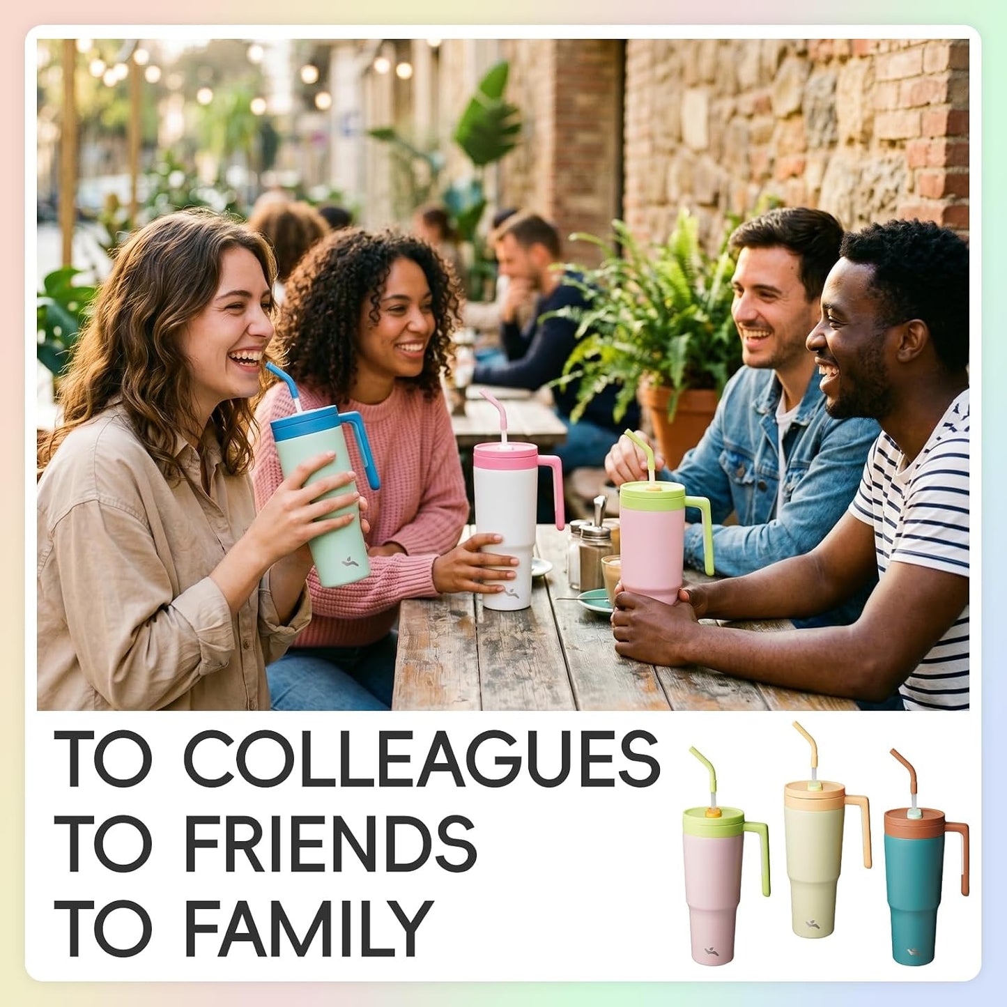 40 oz Tumbler with Handle and Straw, Insulated Water Bottle | Cherry; BPA-free, leak-resistant tumbler with fruit diffuser for gym, office, travel, coffee & daily hydration