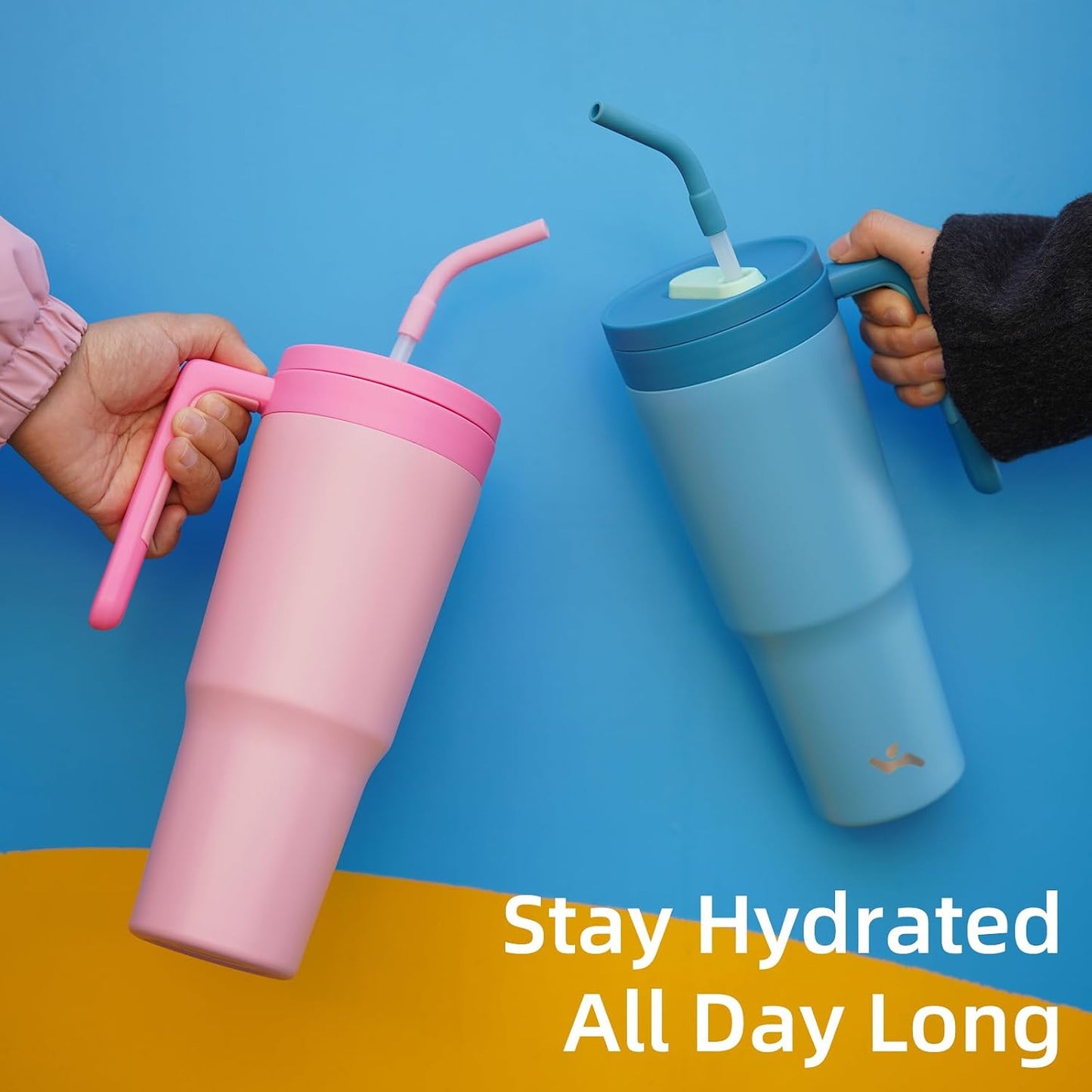 40 oz Tumbler with Handle and Straw, Insulated Water Bottle | Cherry; BPA-free, leak-resistant tumbler with fruit diffuser for gym, office, travel, coffee & daily hydration