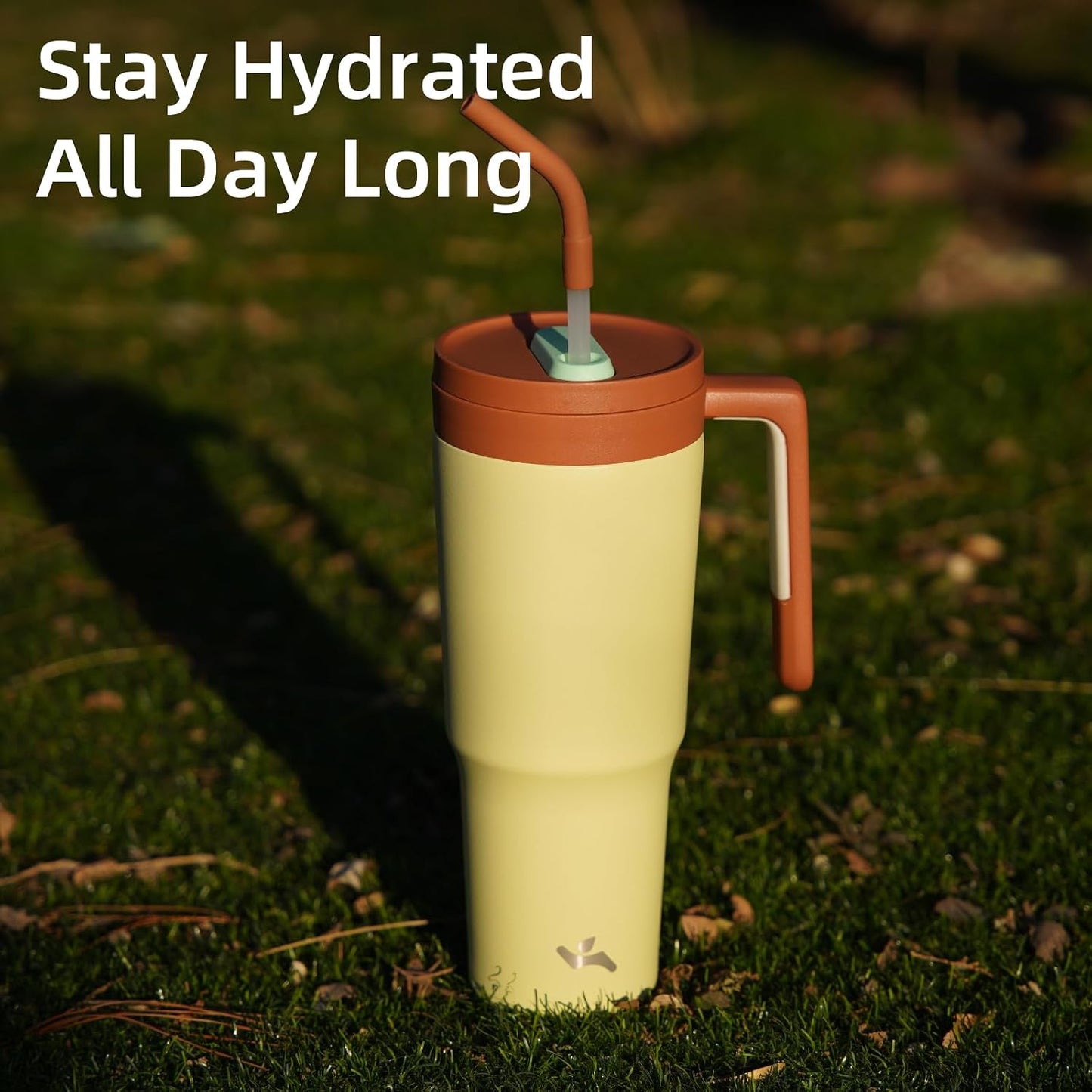 40 oz Tumbler with Handle and Straw, Insulated Water Bottle | Cherry; BPA-free, leak-resistant tumbler with fruit diffuser for gym, office, travel, coffee & daily hydration