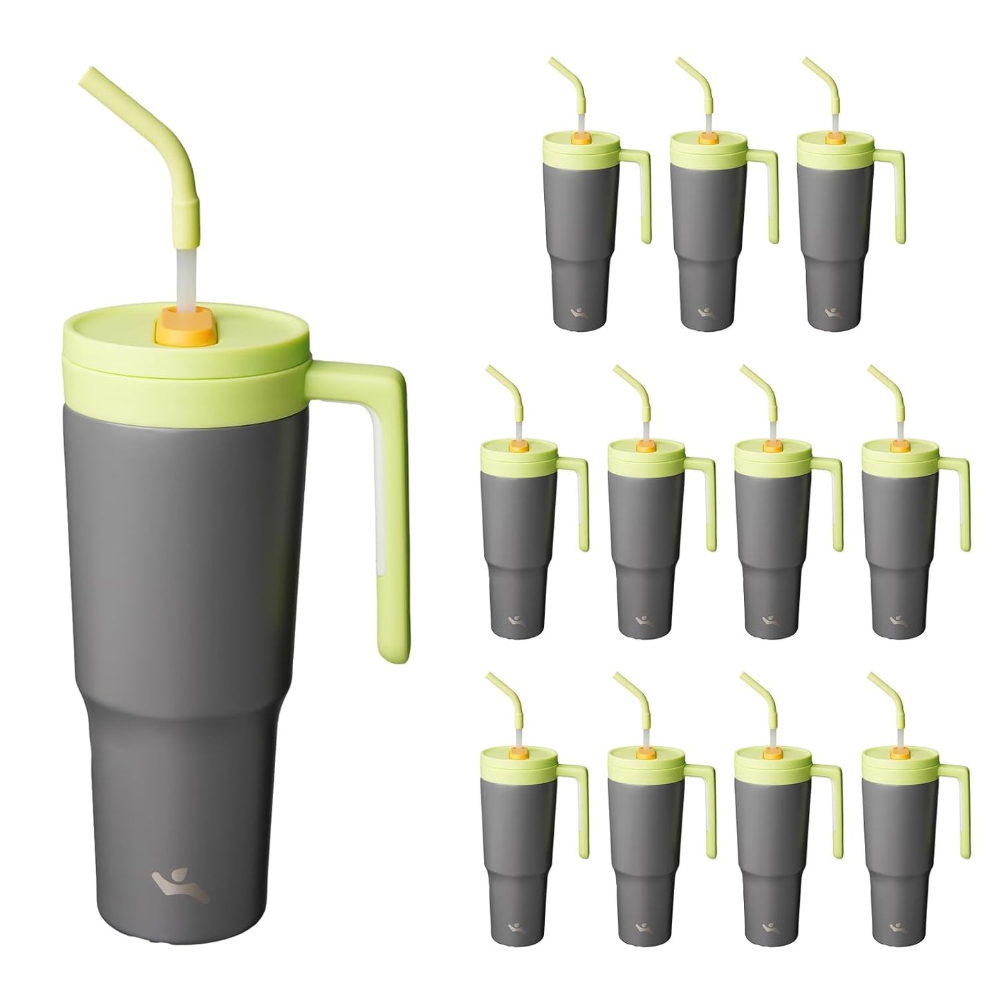 40 oz Tumbler with Handle and Straw, Insulated Water Bottle | Cherry; BPA-free, leak-resistant tumbler with fruit diffuser for gym, office, travel, coffee & daily hydration