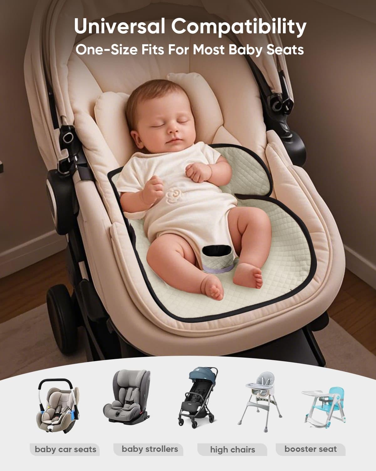 Baby Potty Training Car Seat Protector Cover, Beige