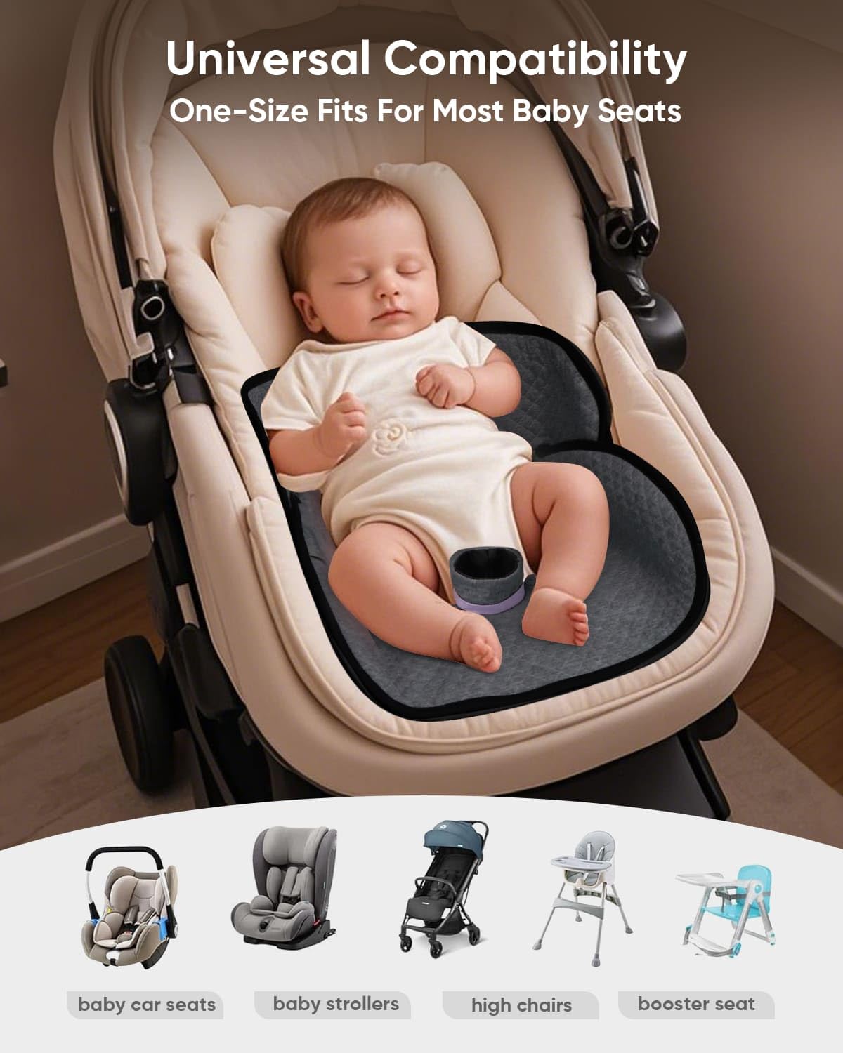 Baby Potty Training Car Seat Protector Cover, Beige