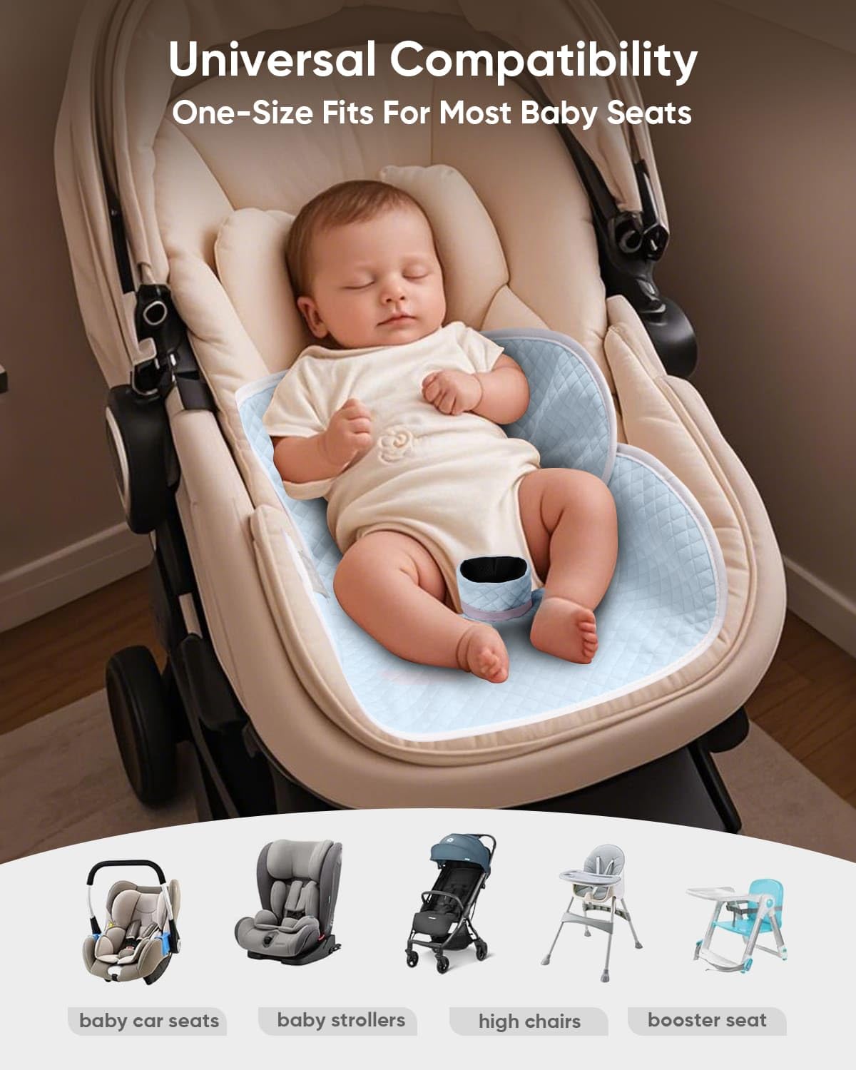 Baby Potty Training Car Seat Protector Cover, Beige