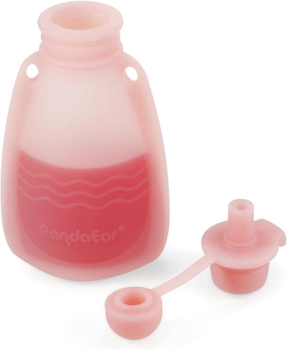 7 Pack Silicone Baby Food Pouches, Reusable Squeeze Pouches