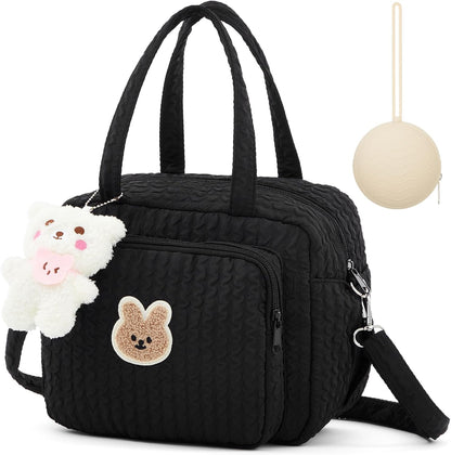 Mini Diaper Bag, Lightweight Baby Purse with 7 Pockets, 2 Insulated Pockets, Crossbody Tote with Pacifier Holder Case