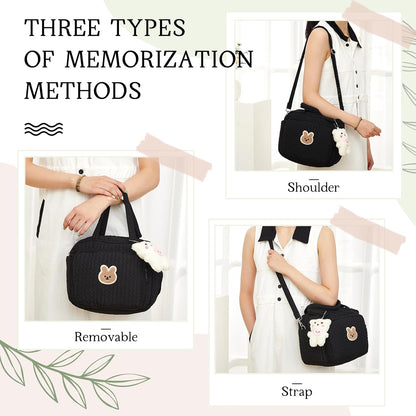 Mini Diaper Bag, Lightweight Baby Purse with 7 Pockets, 2 Insulated Pockets, Crossbody Tote with Pacifier Holder Case