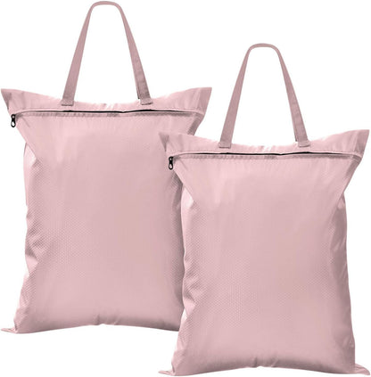 Sky Blue 2 Pack Waterproof Travel Laundry Bag Washable Dirty Clothes Organizer Storage Bag with Handle Zipper for Swimming Pool Beach Camping
