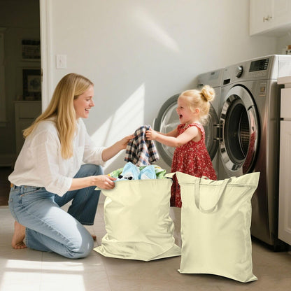 Sky Blue 2 Pack Waterproof Travel Laundry Bag Washable Dirty Clothes Organizer Storage Bag with Handle Zipper for Swimming Pool Beach Camping