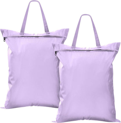 Sky Blue 2 Pack Waterproof Travel Laundry Bag Washable Dirty Clothes Organizer Storage Bag with Handle Zipper for Swimming Pool Beach Camping
