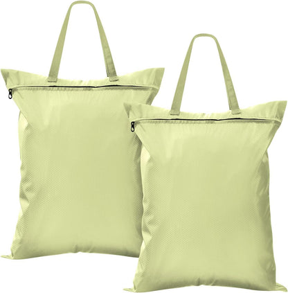 Sky Blue 2 Pack Waterproof Travel Laundry Bag Washable Dirty Clothes Organizer Storage Bag with Handle Zipper for Swimming Pool Beach Camping