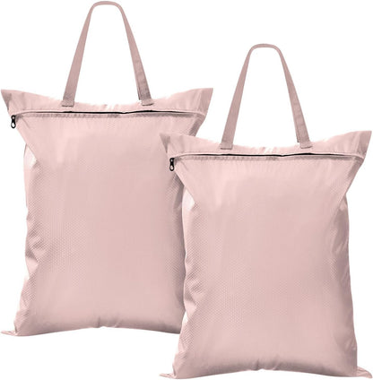 Sky Blue 2 Pack Waterproof Travel Laundry Bag Washable Dirty Clothes Organizer Storage Bag with Handle Zipper for Swimming Pool Beach Camping