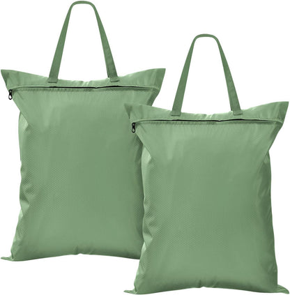 Sky Blue 2 Pack Waterproof Travel Laundry Bag Washable Dirty Clothes Organizer Storage Bag with Handle Zipper for Swimming Pool Beach Camping