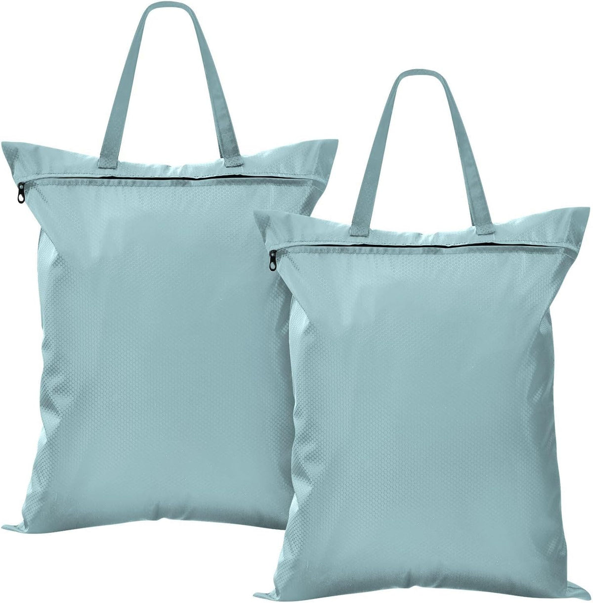 Sky Blue 2 Pack Waterproof Travel Laundry Bag Washable Dirty Clothes Organizer Storage Bag with Handle Zipper for Swimming Pool Beach Camping