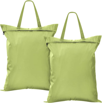 Sky Blue 2 Pack Waterproof Travel Laundry Bag Washable Dirty Clothes Organizer Storage Bag with Handle Zipper for Swimming Pool Beach Camping