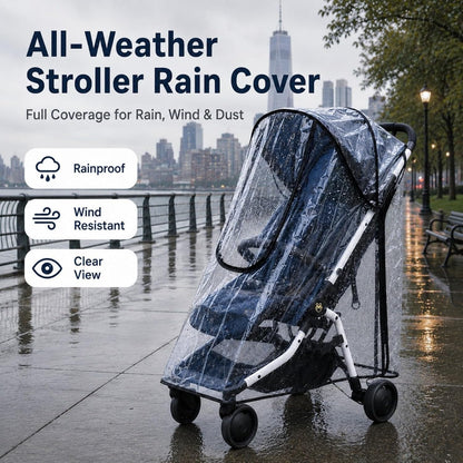 Stroller Rain Cover, Universal Clear Stroller Cover for Rain