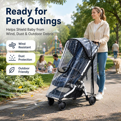 Stroller Rain Cover, Universal Clear Stroller Cover for Rain